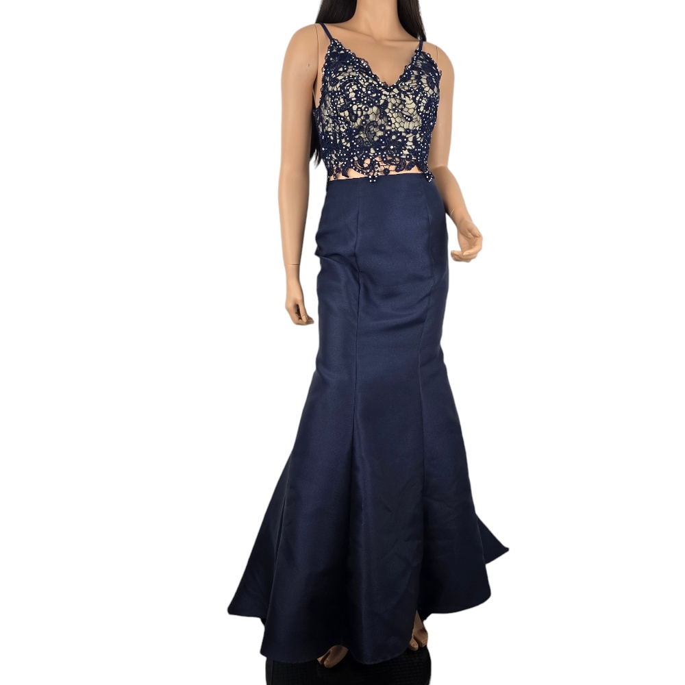 Madison James Blue Two Piece Prom Dress Size 2